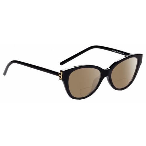 Tory Burch TY4008U Women`s Cat Eye Polarized Bifocal Sunglasses Black Gold 52 mm Brown