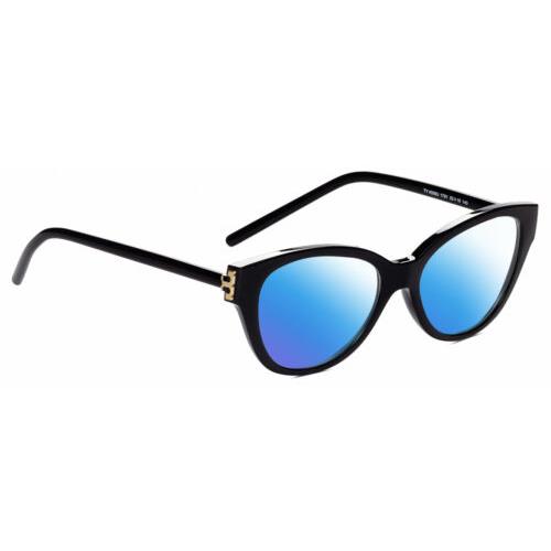 Tory Burch TY4008U Cat Eye Designer Polarized Sunglasses Black Gold 52 mm 4 Opt Blue Mirror Polar