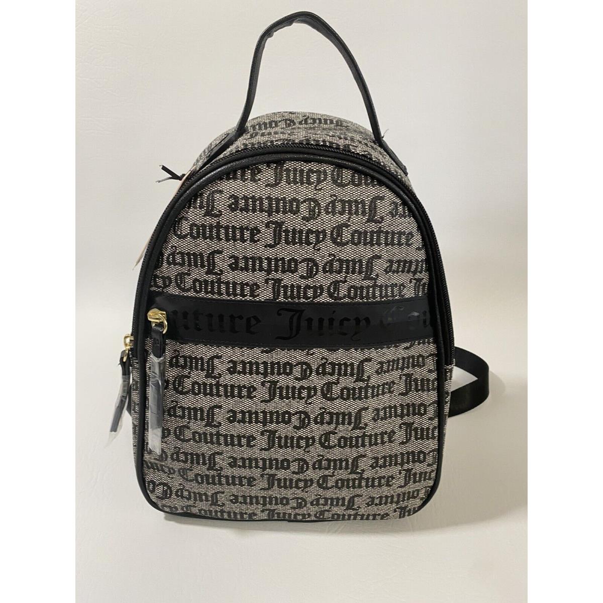 Juicy Couture Black Gray Logo Backback Goth Our Zip Says it All Backpack