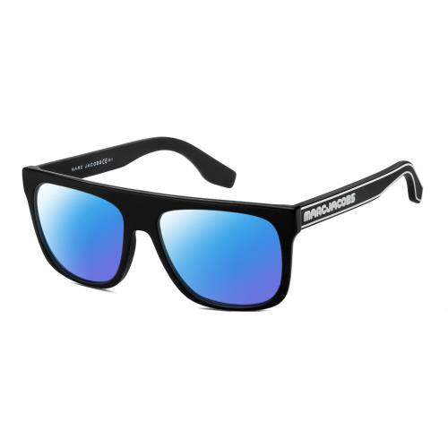 Marc Jacobs 357/S Unisex Designer Polarized Sunglasses in Black White 56mm 4 Opt Blue Mirror Polar