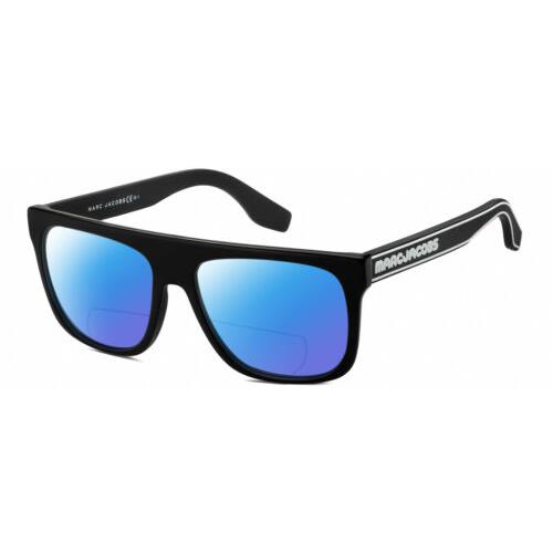 Marc Jacobs 357/S Unisex Polarized Bifocal Sunglasses Black White 56mm 41 Option Blue Mirror