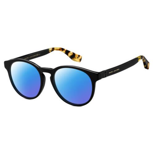Marc Jacobs 351/S Unisex Polarized Sunglasses Black Tortoise Havana 52 mm 4 Opt Blue Mirror Polar