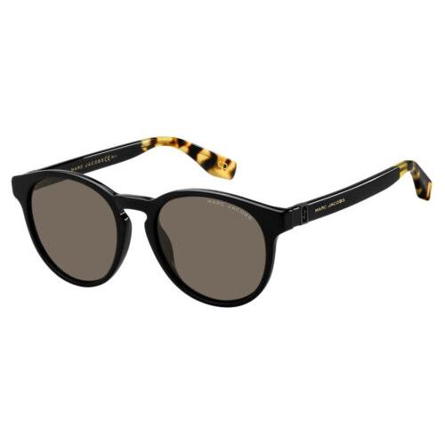 Marc Jacobs 351/S Unisex Sunglasses Black Tortoise Amber Brown Crystal/grey 52mm