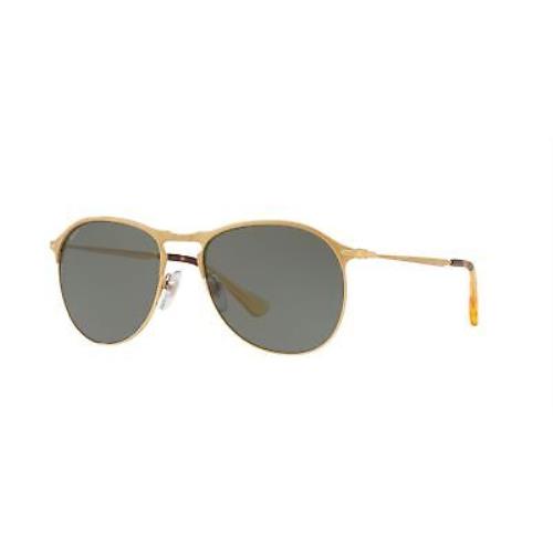 Persol PO7649S 106958 Matte Gold Gold Green Polar Pilot 53 mm Men`s Sunglasses