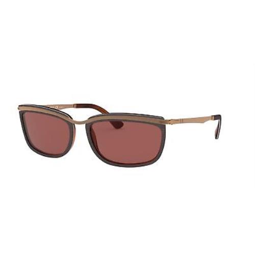 Persol PO3229S 1092AK Key West Ii Brown Wine 60 mm Men`s Sunglasses