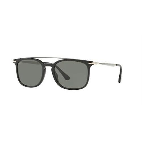 Persol PO3173S 95_58 Black Green Polarized Rectangle 54 mm Men`s Sunglasses