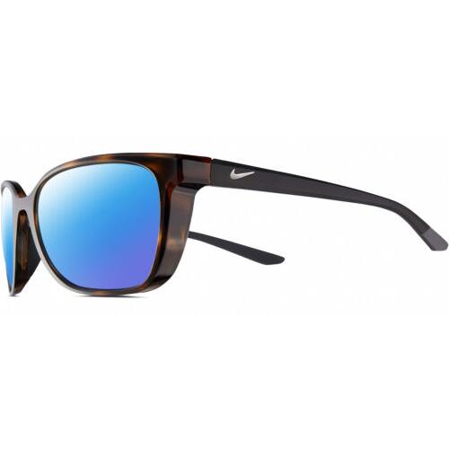 Nike Sentiment-220 Women`s Polarized Sunglasses Brown Tortoise Havana 56mm 4 Opt Blue Mirror Polar