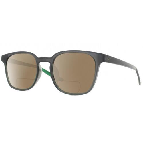 Nike Session-080 Unisex Polarized Bifocal Sunglasses in Grey Crystal Green 51 mm