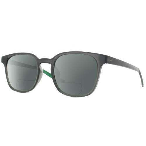 Nike Session-080 Unisex Polarized Bifocal Sunglasses in Grey Crystal Green 51 mm Grey