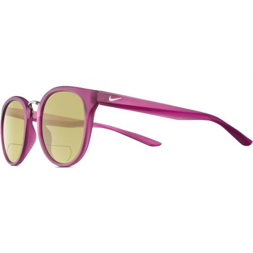 Nike Revere-EV1156-660 Women`s Polarized Bifocal Sunglasses Purple Gunmetal 51mm Yellow