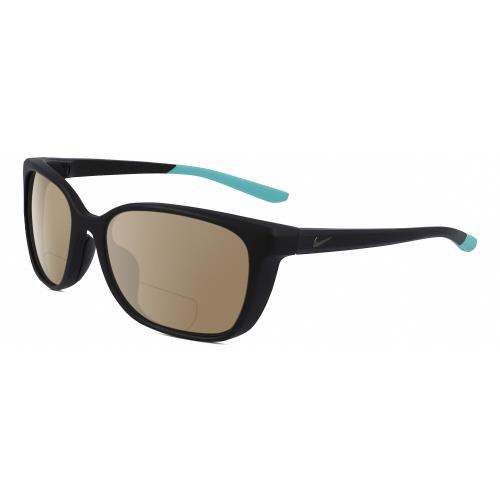 Nike Sentiment-CT7886-010 Womens Polarized Bifocal Sunglass Black Teal Blue 56mm Brown