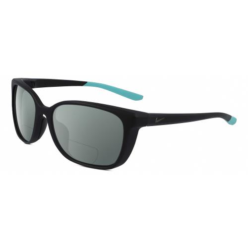 Nike Sentiment-CT7886-010 Womens Polarized Bifocal Sunglass Black Teal Blue 56mm Grey