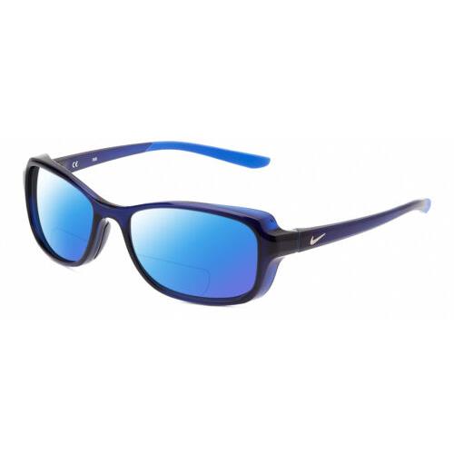 Nike Breeze-CT8031-410 Women Polarized Bifocal Sunglasses Navy Blue Crystal 57mm Blue Mirror