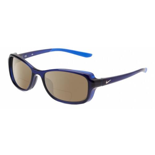 Nike Breeze-CT8031-410 Women Polarized Bifocal Sunglasses Navy Blue Crystal 57mm Brown