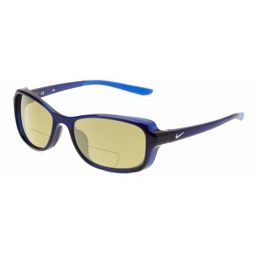 Nike Breeze-CT8031-410 Women Polarized Bifocal Sunglasses Navy Blue Crystal 57mm Yellow