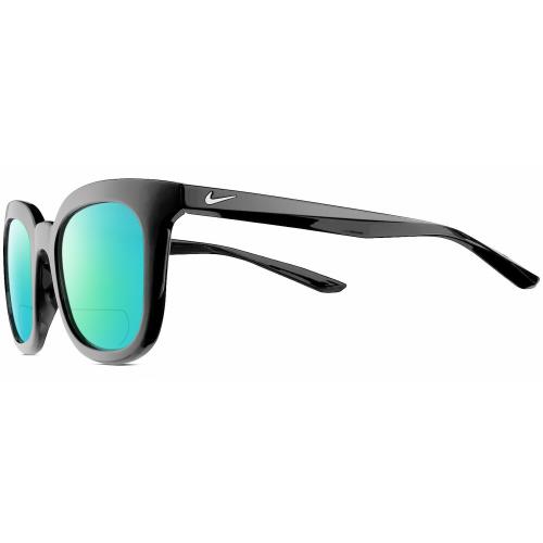 Nike Myriad-P-CW4720-010 Women`s Polarized Bifocal Sunglasses Black Silver 52 mm - Frame: Multicolor, Lens: Green Mirror