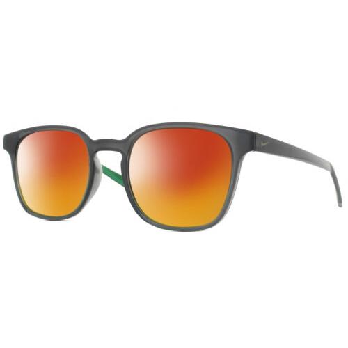 Nike Session-080 Unisex Panto Polarized Sunglasses Grey Crystal Green 51mm 4 Opt Red Mirror Polar