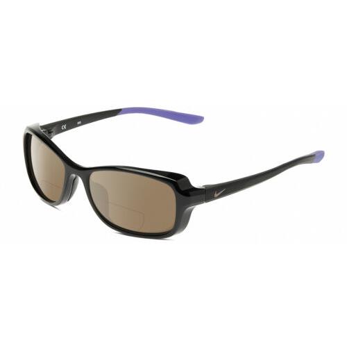 Nike Breeze-CT8031-010 Women`s Polarized Bifocal Sunglasses in Black Purple 57mm Brown