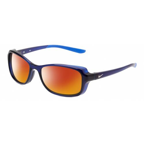 Nike Breeze-CT8031-410 Women`s Polarized Sunglasses Navy Blue Crystal 57mm 4 Opt Red Mirror Polar