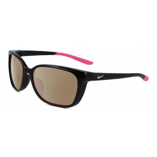 Nike Sentiment-CT7878-010 Womens Polarized Bifocal Sunglasses in Black Pink 56mm Brown