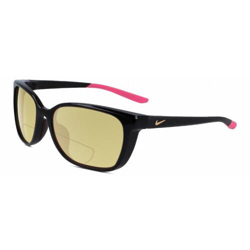 Nike Sentiment-CT7878-010 Womens Polarized Bifocal Sunglasses in Black Pink 56mm Yellow