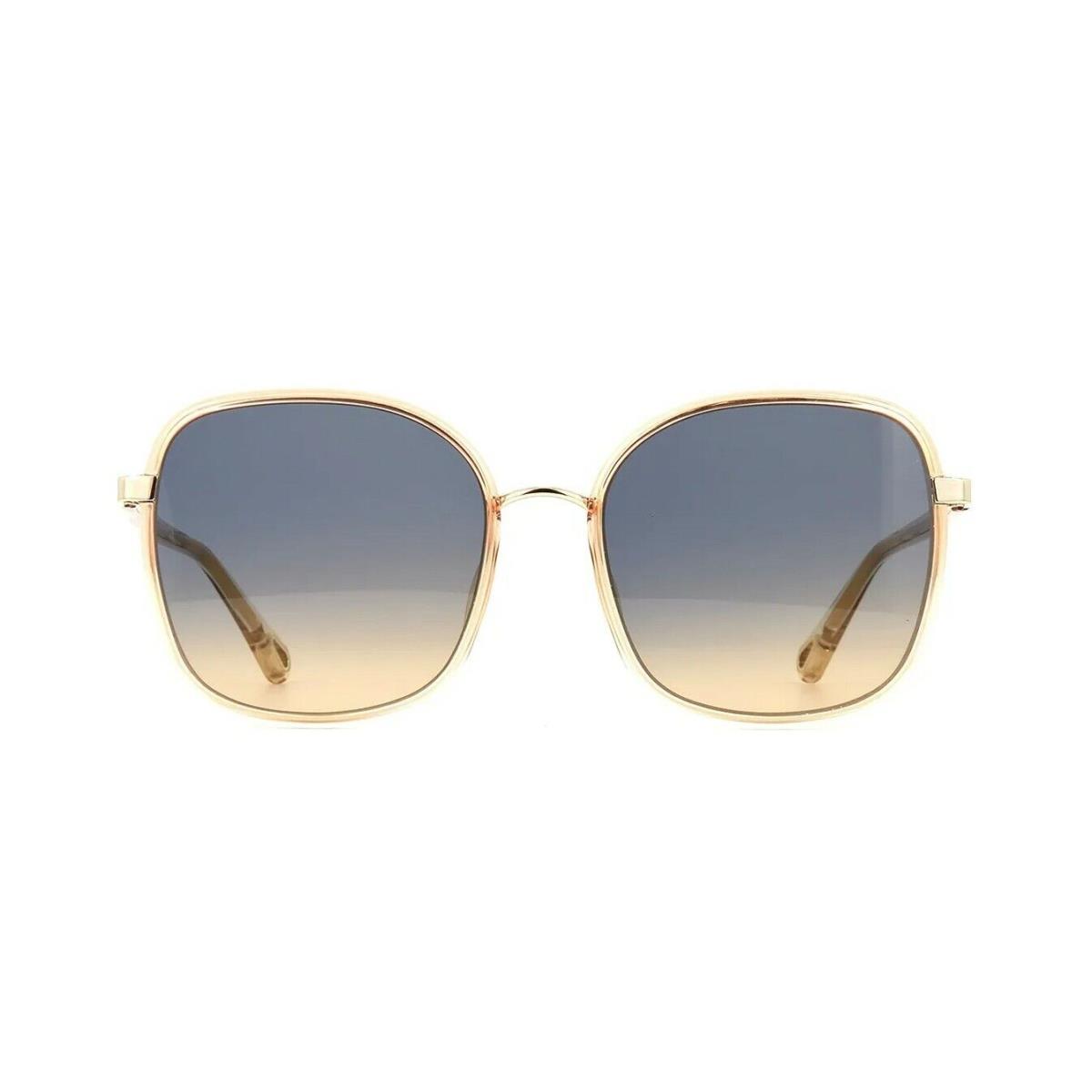 Chloé Chlo Franky CH0031S Orange Crystal and Gold/blue Brown Shaded 004 Sunglasses