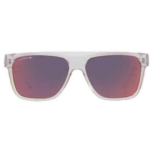 Lacoste Red Mirror Square Men`s Sunglasses L867S 971 57 L867S 971 57