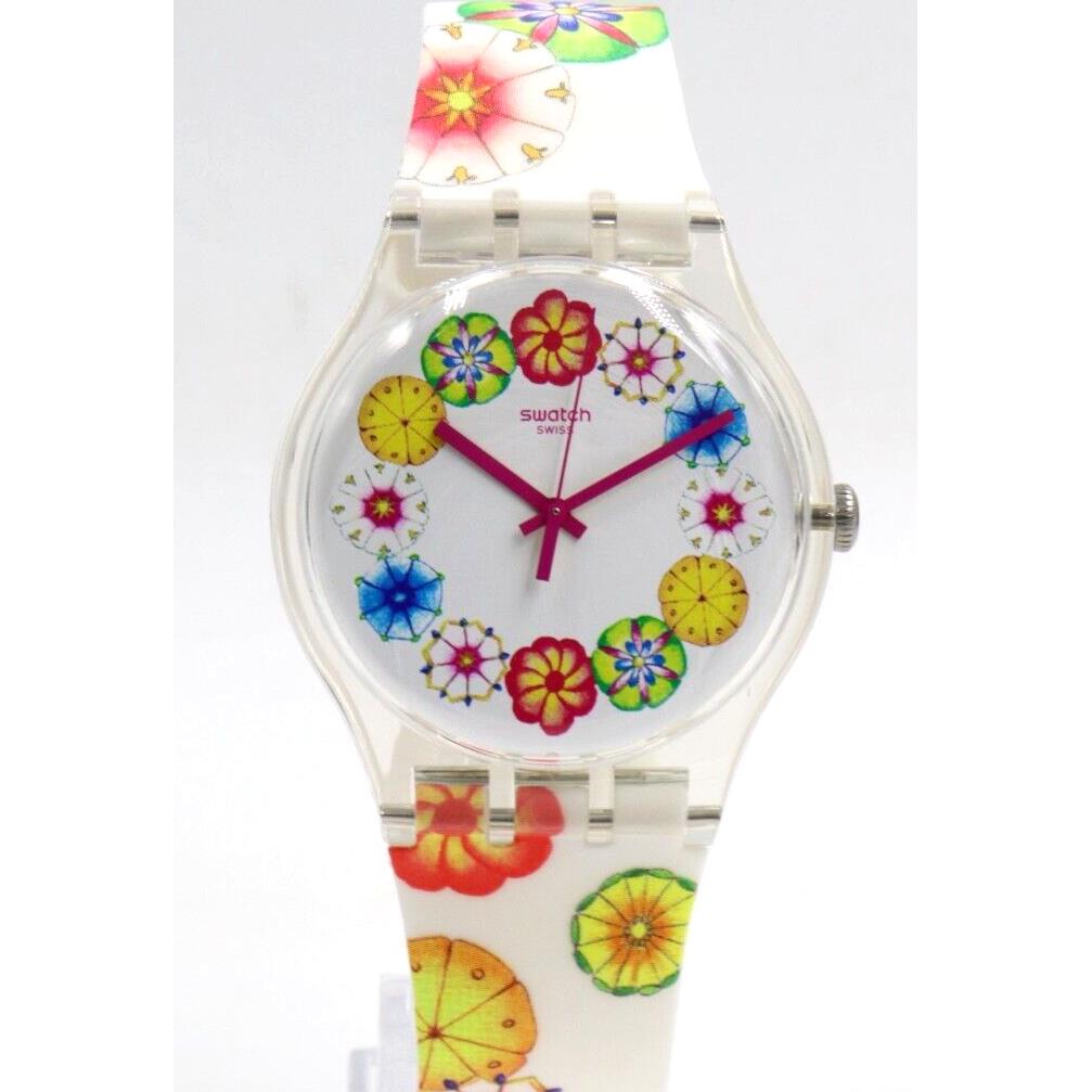 Swiss Swatch Originals Kumquat White Silicone Women Watch 41mm SUOK127