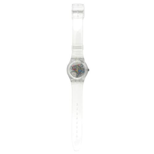Swatch SO28K100 Gent Bio-sourced Quartz Casual Watch Plastic Strap Clear