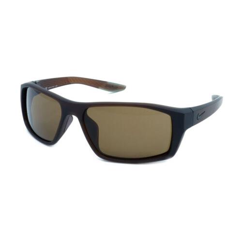 Nike Brazn-Shadow-233 Mens Rectangle Designer Sunglasses Dorado Brown/amber 59mm