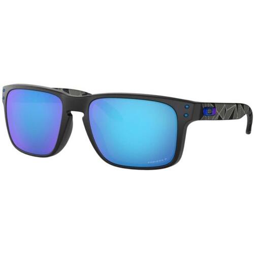 Oakley Holbrook Matte Black Prizmatic Sapphire Polarized Sunglasses OO9102-H055