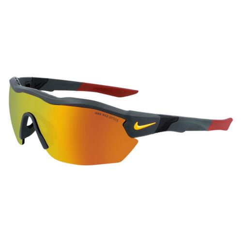 Nike ShowX3-ELT-M-DJ2027-355 Men`s Sunglasses Grey Burgundy/oranger Mirror 61 mm