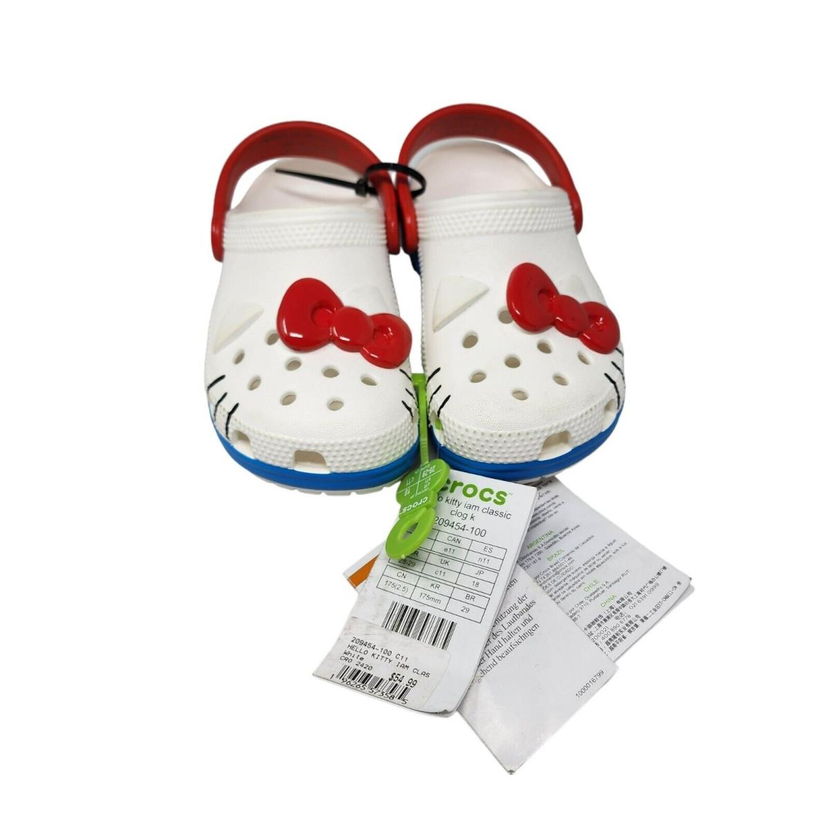 Hello Kitty Crocs I AM Classic Clogs C11 Size - White