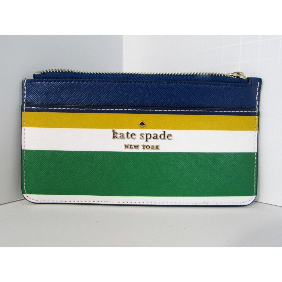 Kate Spade Large Slim Card Holder Wallet Staci Maritime Stripe