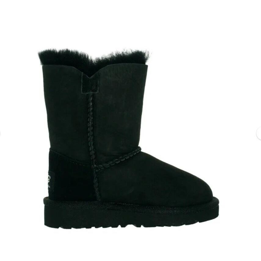 Ugg Girl S Bailey Button T Black Mid-calf Wool Snow Boot 5991T-BLK Size 7