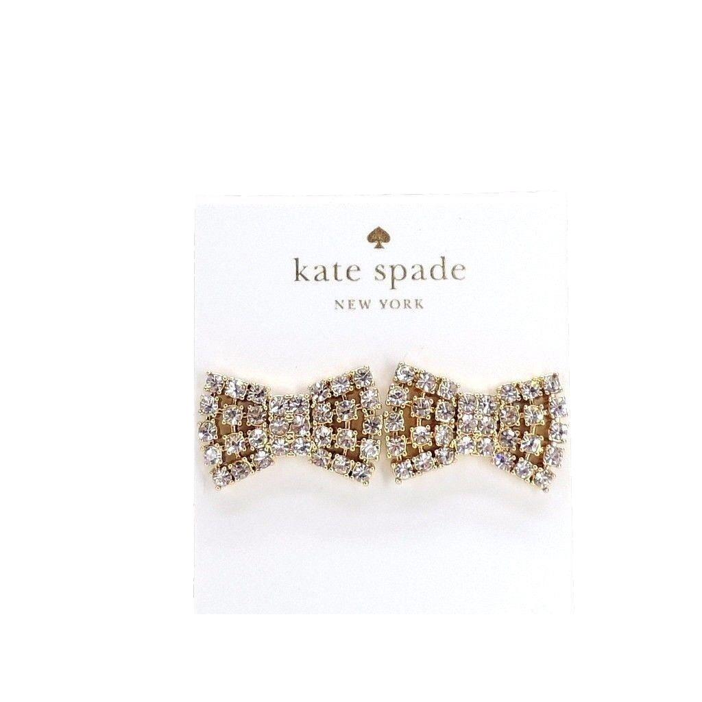 Kate Spade New York Sparkling Bow Studs Earrings Goldtone New