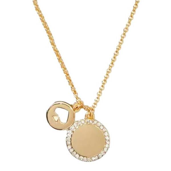 Kate Spade New York Necklace Spot The Spade Pave Charm Pendant Gold
