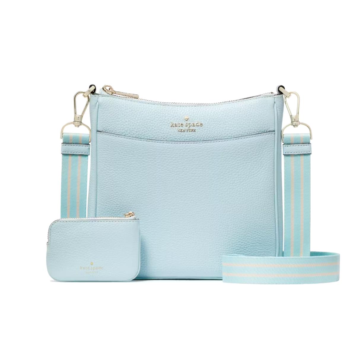 New Kate Spade Rosie Swing Pack Crossbody Pebble Leather Crisp Sky