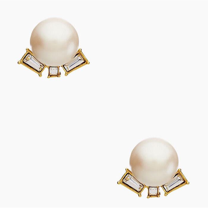 Kate Spade York Pearl Crystal Stud Earrings Bridal Wedding