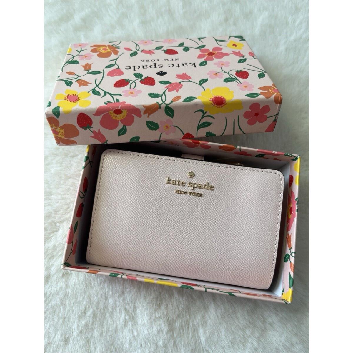 Kate Spade Madison Boxed Strawberry Garden Medium Compact Wallet Pink Multi