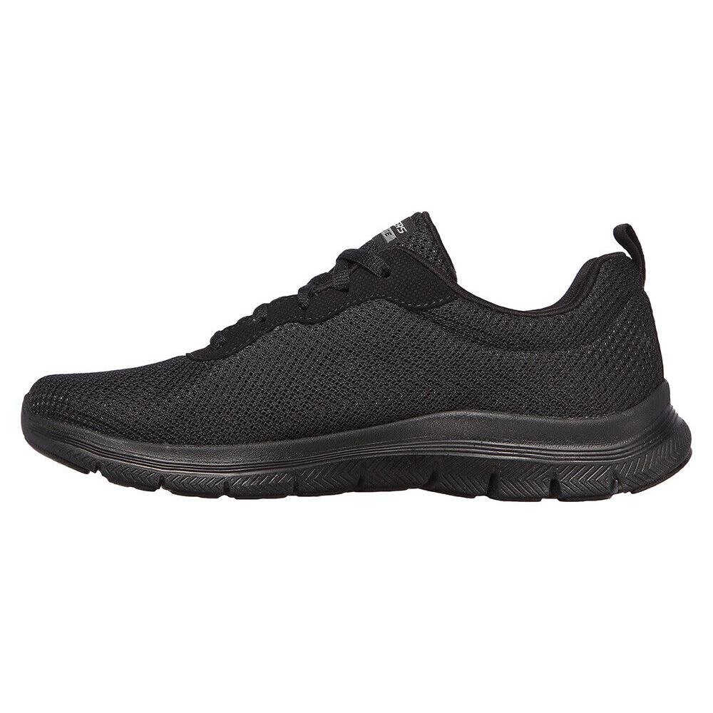 Womens Skechers Sport Flex Appeal 4.0 Brilliant View Black Mesh Shoes - Black