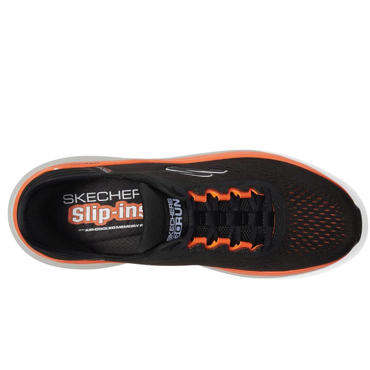 Skechers Hands Free Slip-ins Max Cushioning Suspension- Linear Focus - Black/Orange