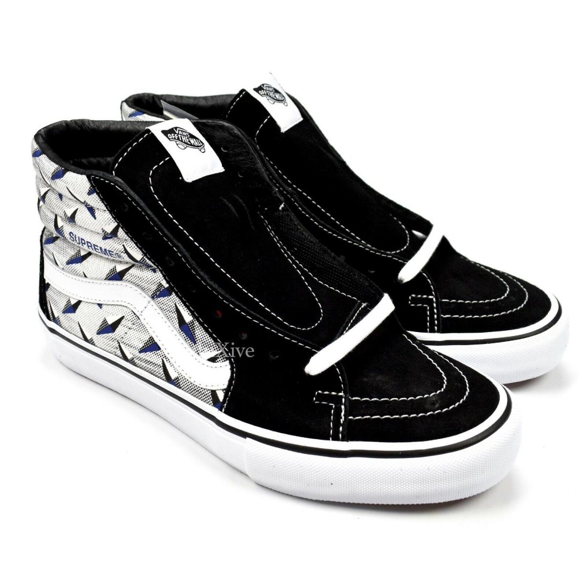 Supreme Vans Sk8 Hi Pro Diamond Plate Print Sneakers Men`s 9 SS19 Authentuc