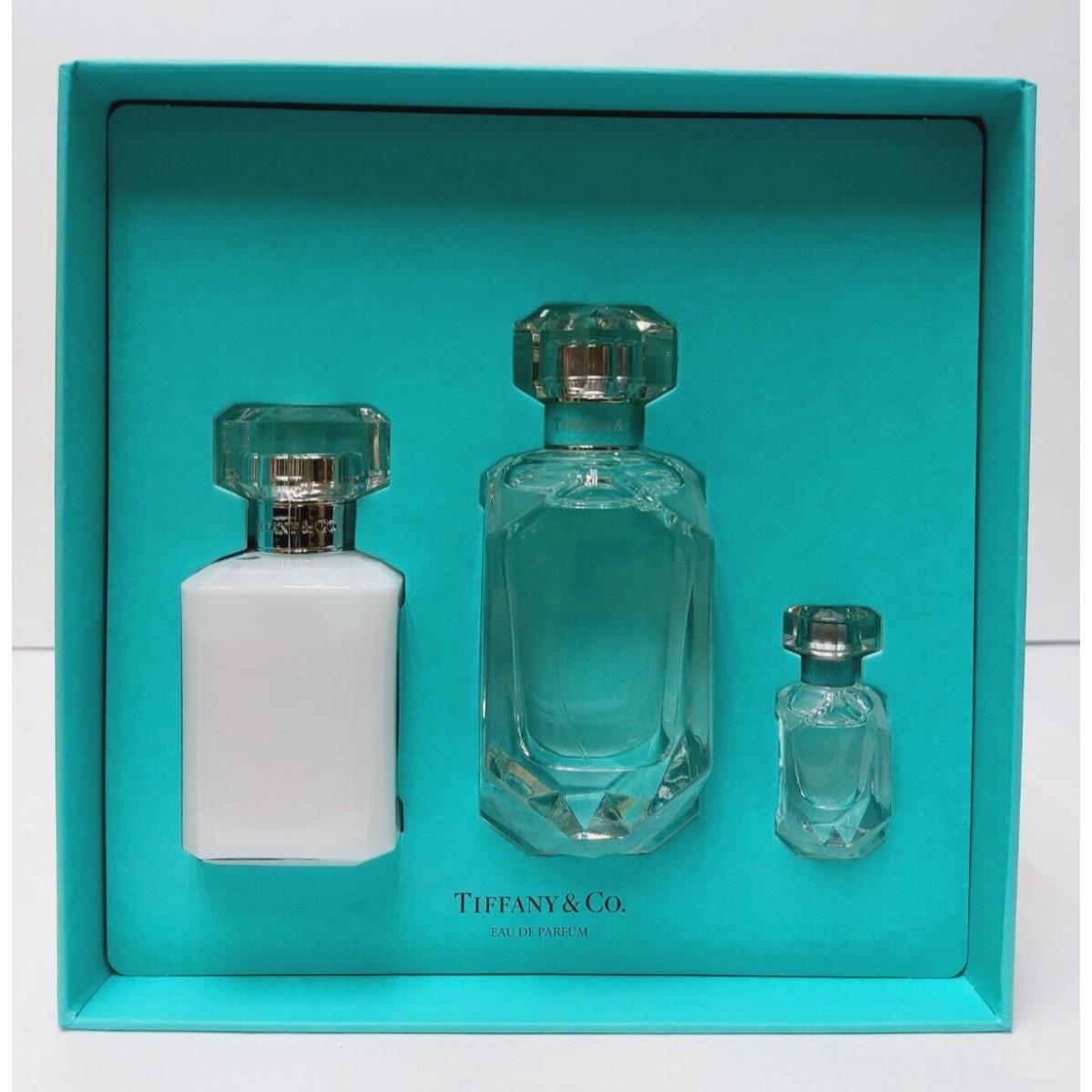 Tiffany Co. 3 Pcs Set: 2.5 oz Eau de Parfum Spray Mini 3.4 oz Lotion