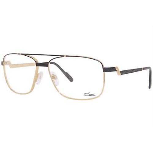 Cazal 9101/2 001 Eyeglasses Frame Men`s Black/gold Full Rim Rectangle Shape 63mm