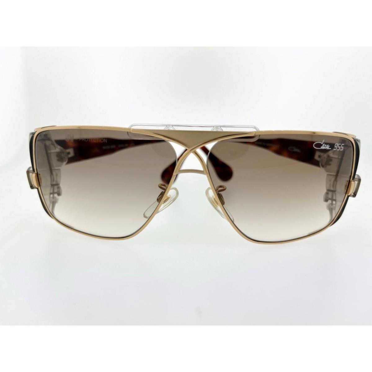 Cazal Sunglasses 955 097 63MM Gold Clear Sides Frame with Grey Gradient Lenses