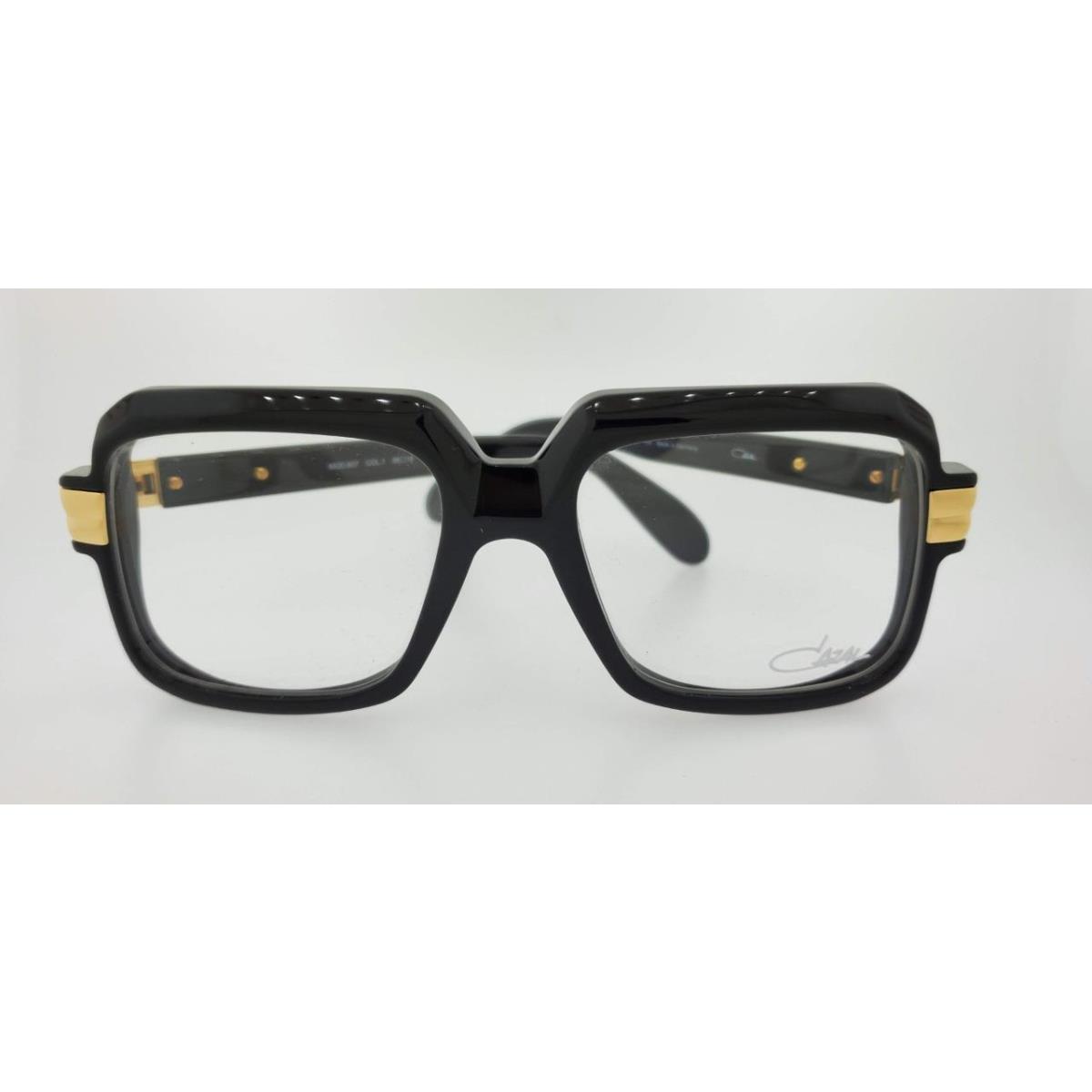 Cazal 607 001 56MM Black Gold Frame with Clear Demo Lenses