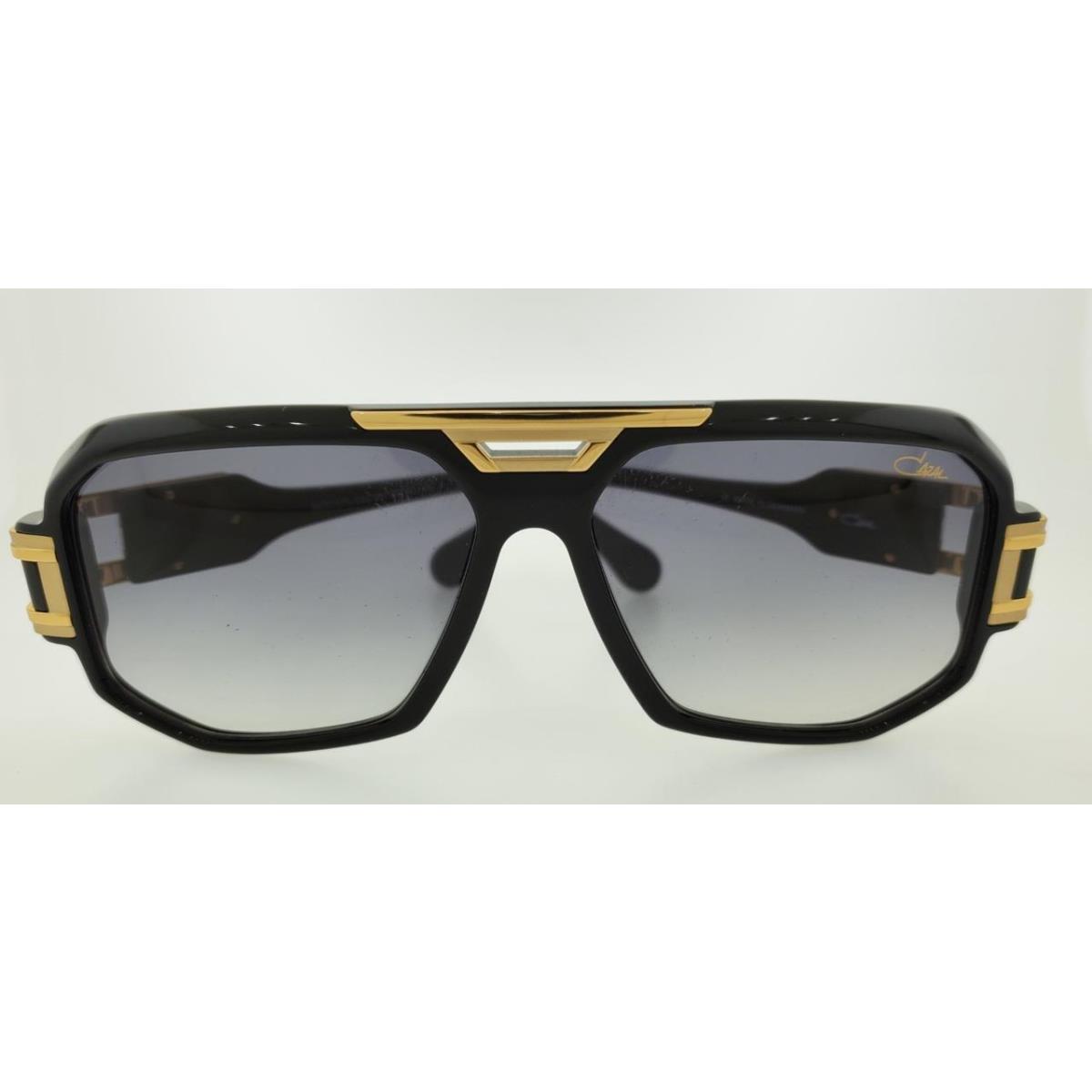 Cazal Sunglasses 675 001 60MM Black Gold Frame with Grey Gradient Lenses