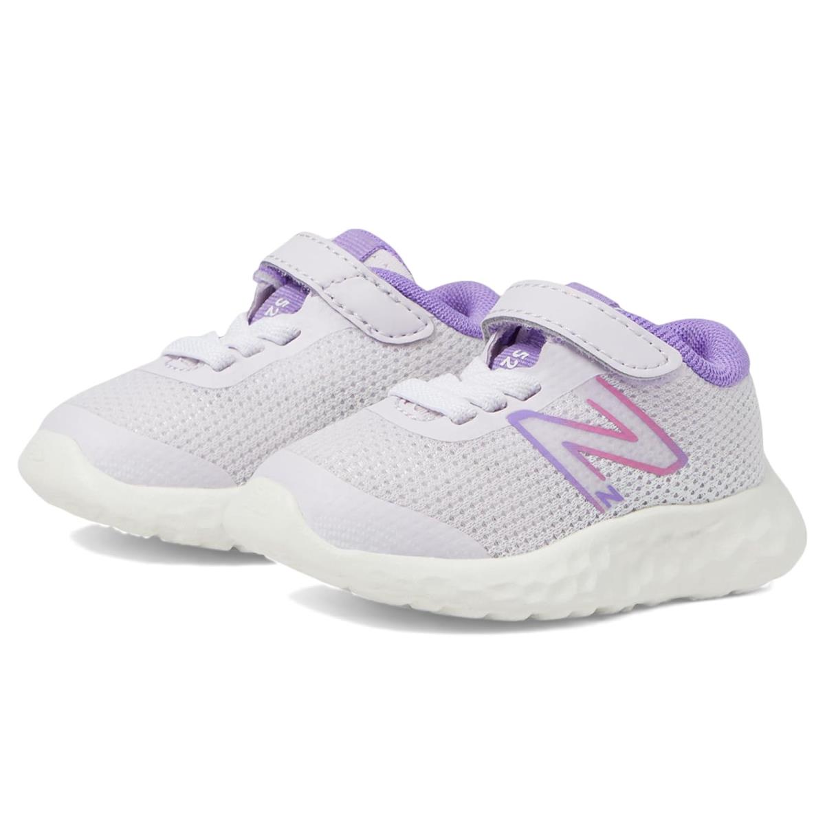 Girl`s Shoes New Balance Kids 520v8 Bungee Lace Infant/toddler Taro/Violet Crush