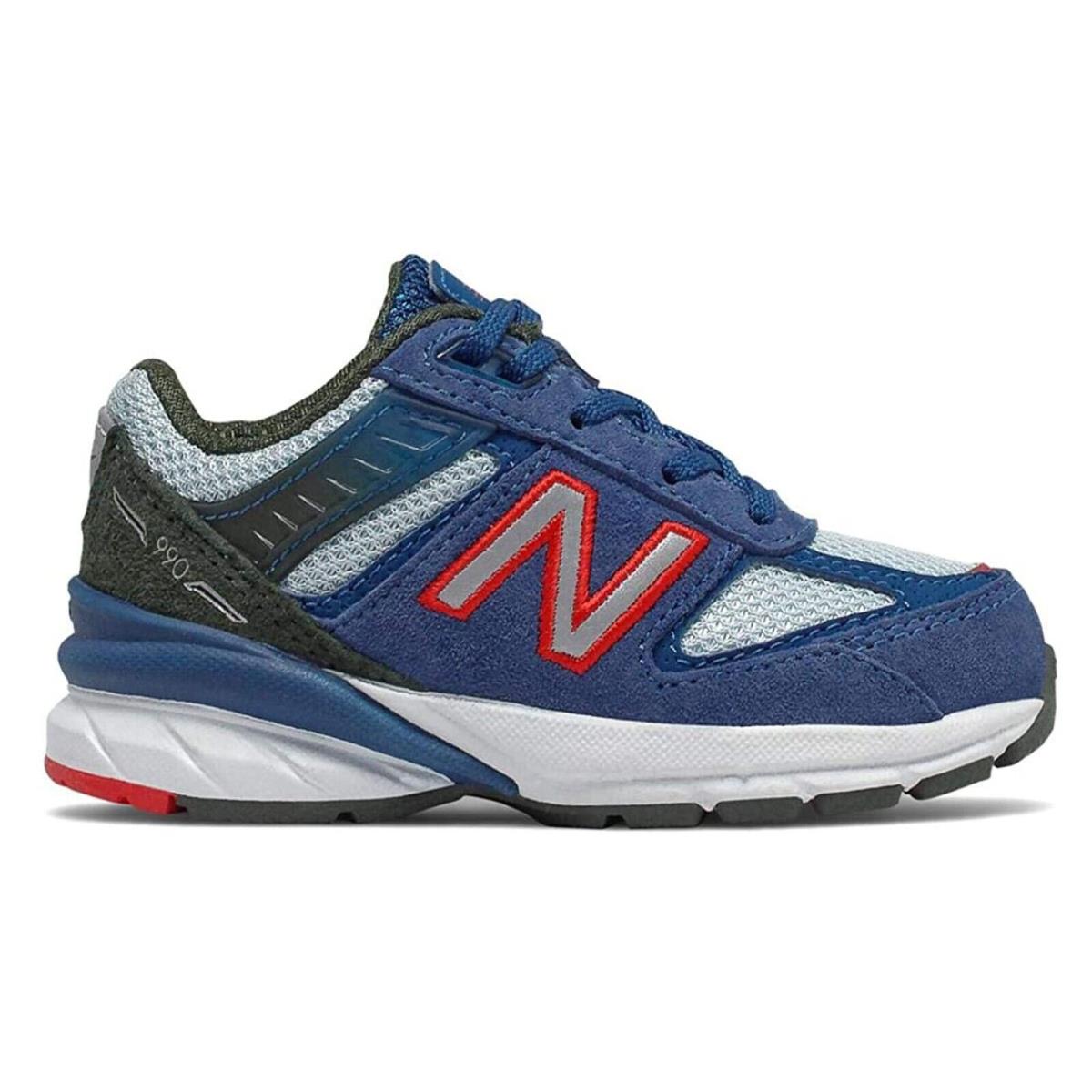 New Balance Kids 990v5 Sneaker Toddler Size 5M Andromeda Blue/red IC990NC5